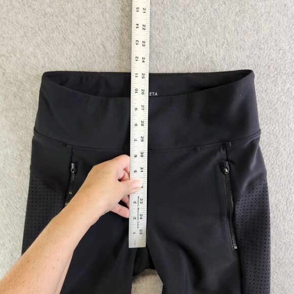 Athleta Pants Womens Small Black Stellar Crop Vented Perforated Side Panels - Picture 8 of 14